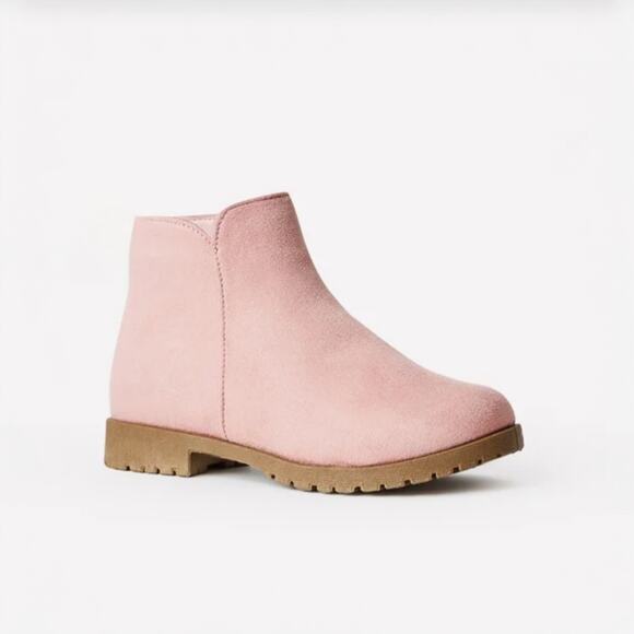 FabKids Chalk Pink Tulip Side Zip Booties - Size 2 - Picture 5 of 5